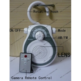 AM FM Shower Radio Hidden HD Pinhole Spy Camera DVR 16GB 1280X720 Motion Activated